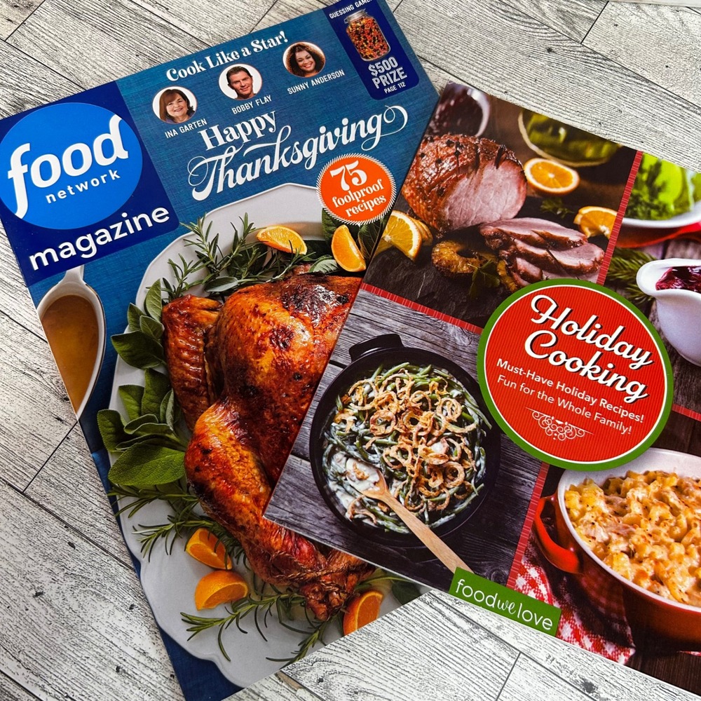 Holiday Cooking Lot of 2 Food Network Magazine 2024 Thanksgiving Recipes